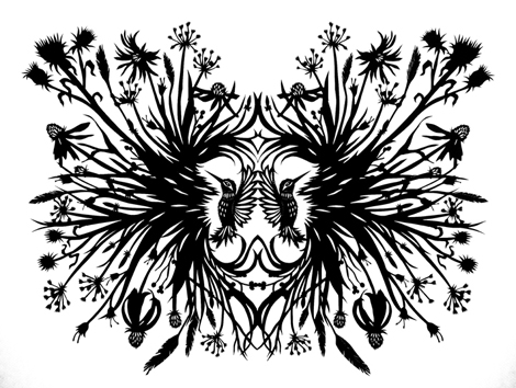 Trapped Hummingbirds Paper Cutting
