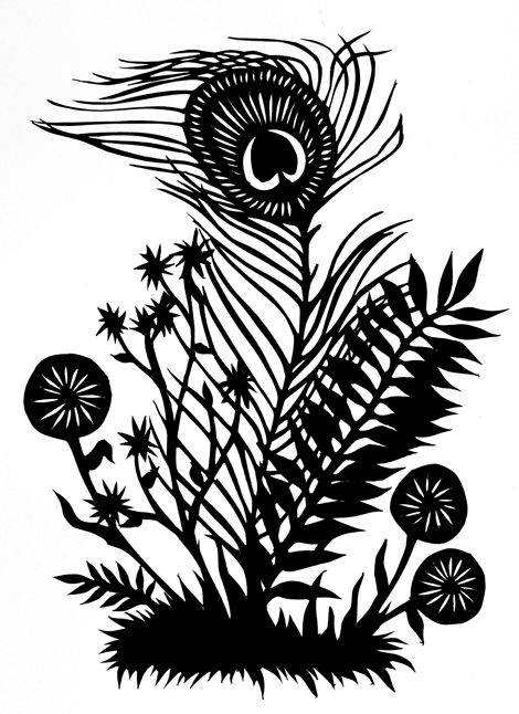 Peacock Flower - Paper Cutting