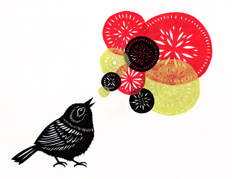 Little Bird Big Song Paper Cutting