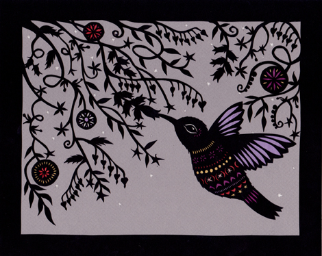 Hummingbird, Sing To Me - Cut Paper Art