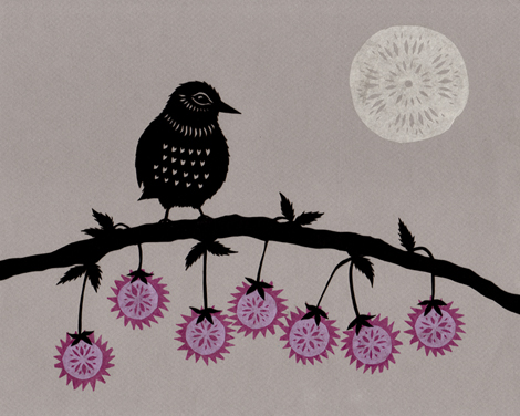 Evening Blossoms - Cut Paper Art