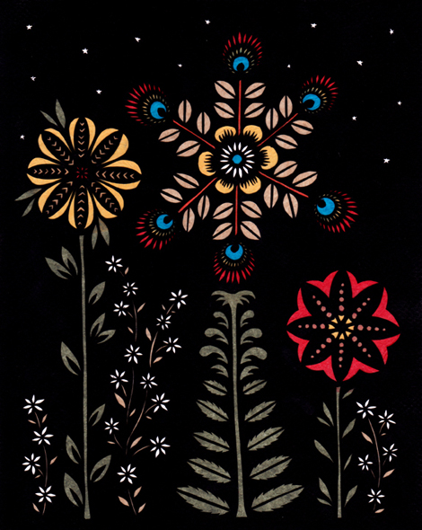 In the Midnight Garden cut paper art